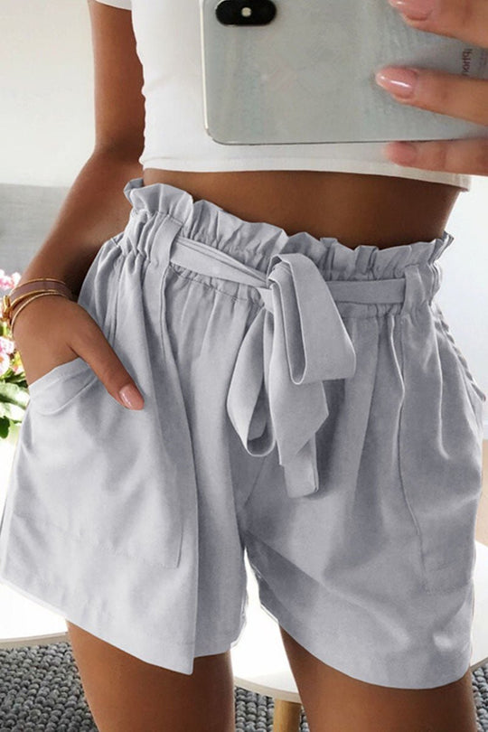 Katoenen Korte Broek Dames met Relaxed Fit en Bijpassende Riem - Zova - Fashion