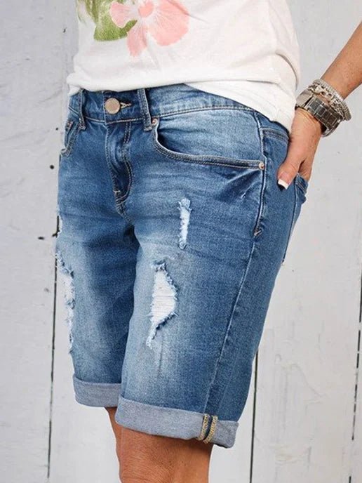 Katoenen Korte Broek Dames met Relaxed Fit en Elastische Tailleband - Zova - Fashion