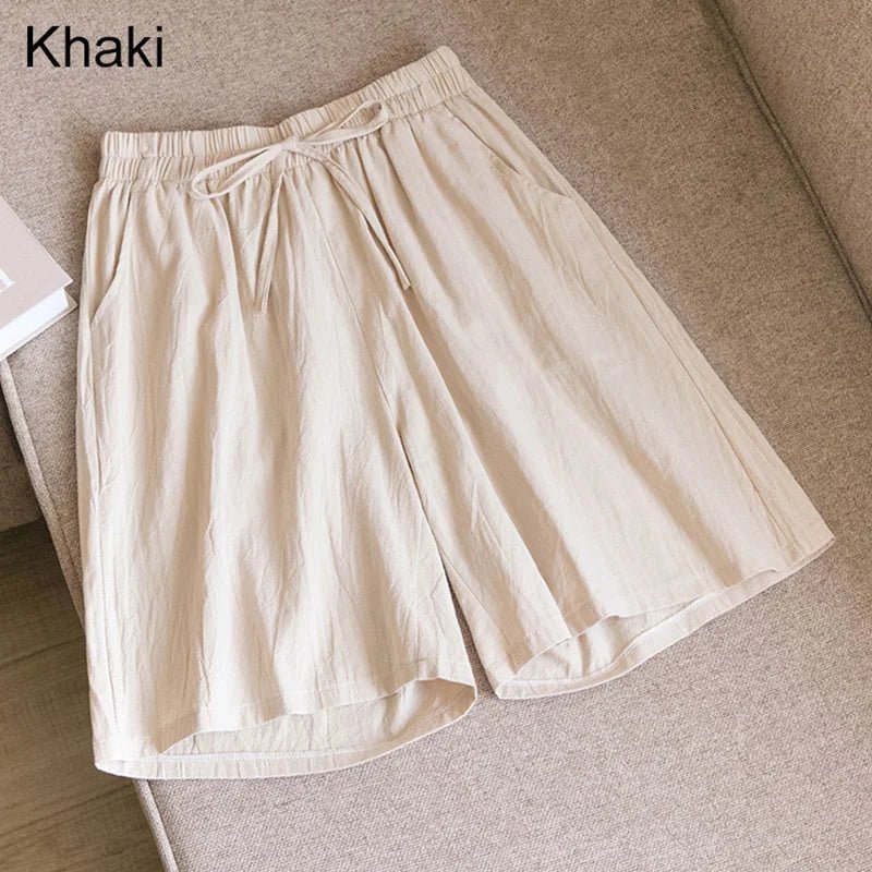 Katoenen Linnen Broek Dames met Elastische Tailleband en Relaxed Fit - Zova - Fashion