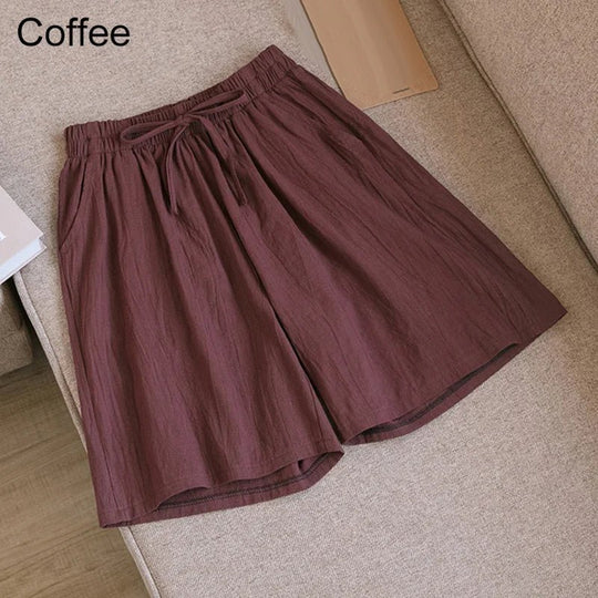 Katoenen Linnen Broek Dames met Elastische Tailleband en Relaxed Fit - Zova - Fashion