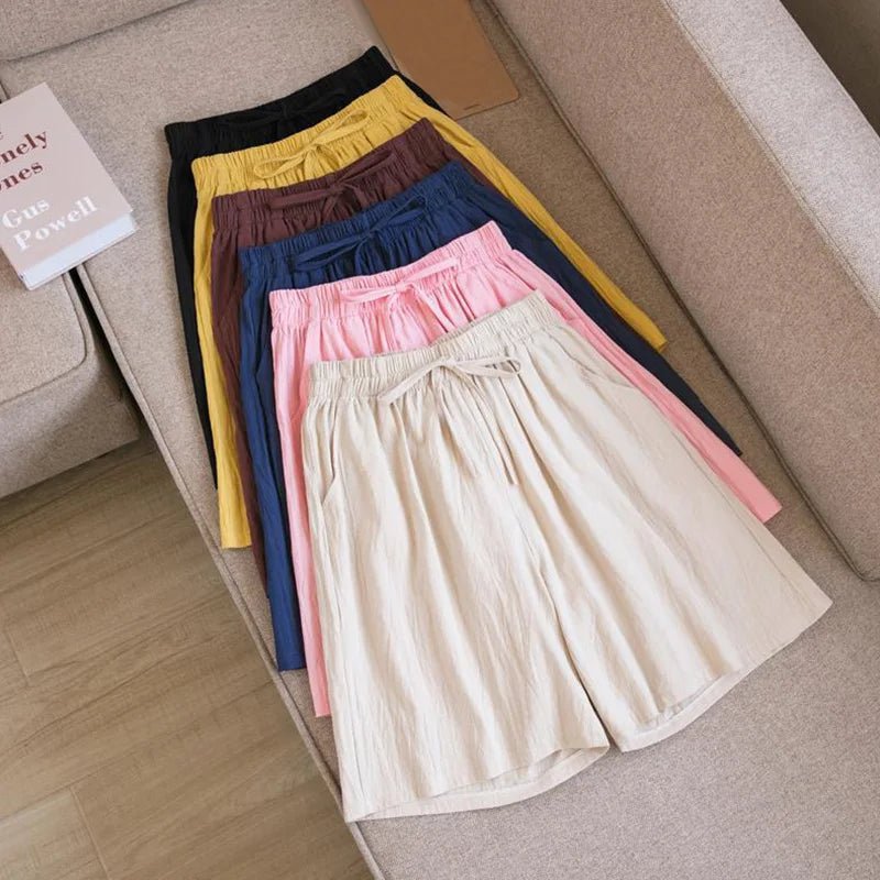 Katoenen Linnen Broek Dames met Elastische Tailleband en Relaxed Fit - Zova - Fashion