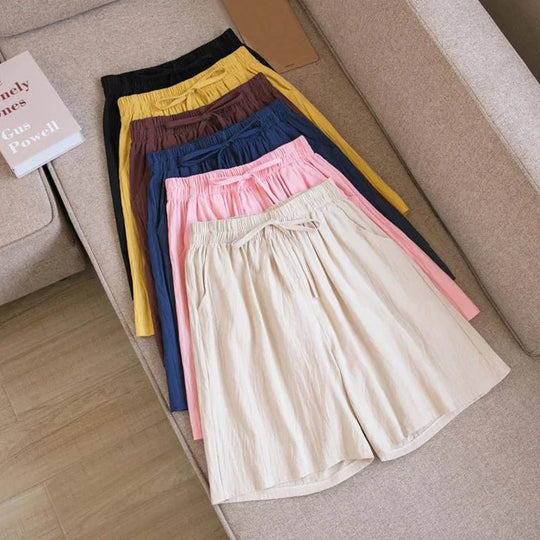 Katoenen Linnen Broek Dames met Elastische Tailleband en Relaxed Fit - Zova - Fashion