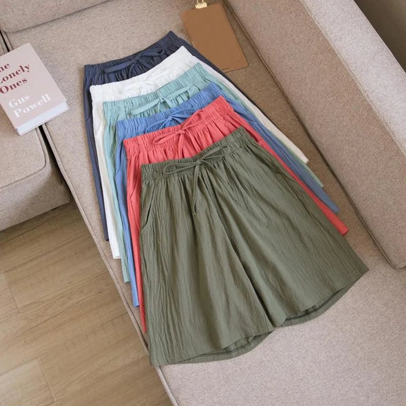 Katoenen Linnen Broek Dames met Elastische Tailleband en Relaxed Fit - Zova - Fashion