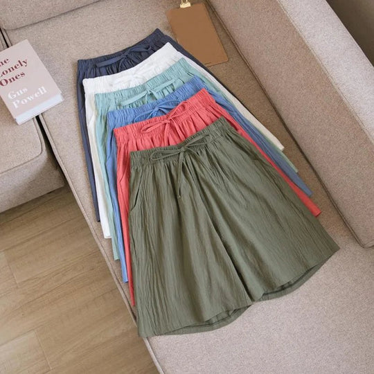Katoenen Linnen Broek Dames met Elastische Tailleband en Relaxed Fit - Zova - Fashion