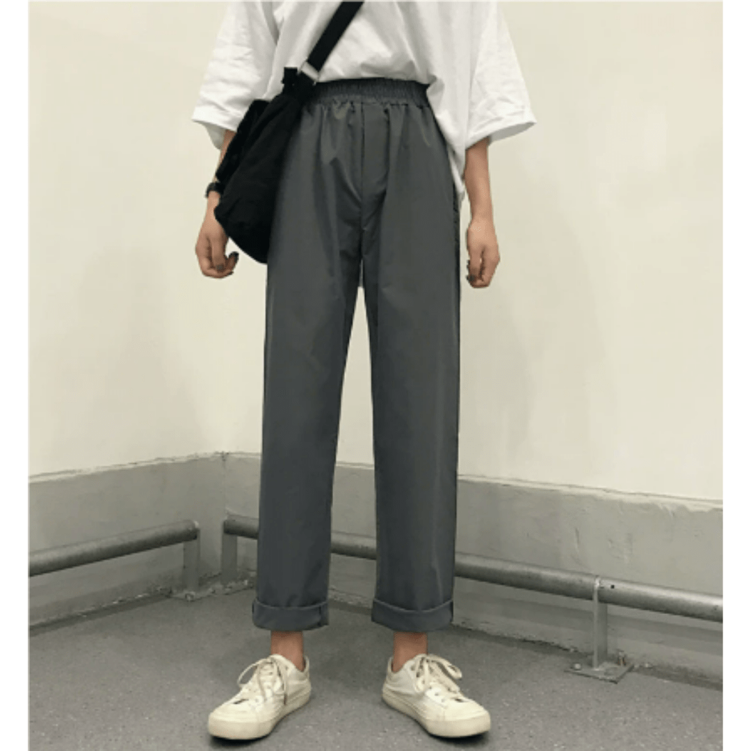 Katoenen Pantalon Dames met Relaxed Fit en Verkorte Lengte - ZovaFashion - Lange Broek Dames