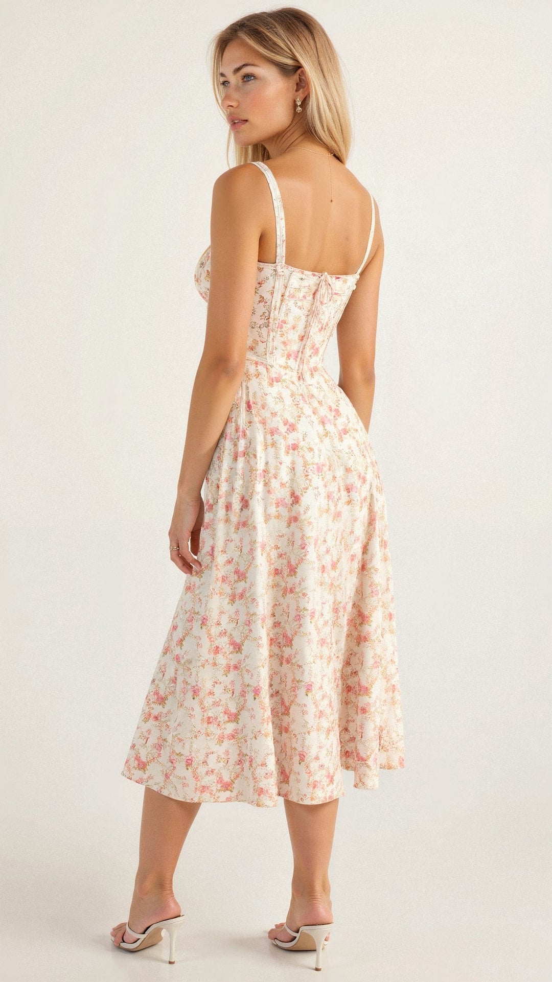 Kiana Corset Midi Zomerjurk Dames van Zacht Materiaal met Corset Top en Midi Lengte - ZovaFashion - Midi Jurk