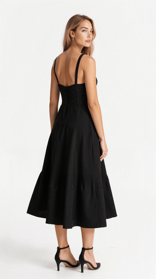 Kiana Corset Midi Zomerjurk Dames van Zacht Materiaal met Corset Top en Midi Lengte - ZovaFashion - Midi Jurk