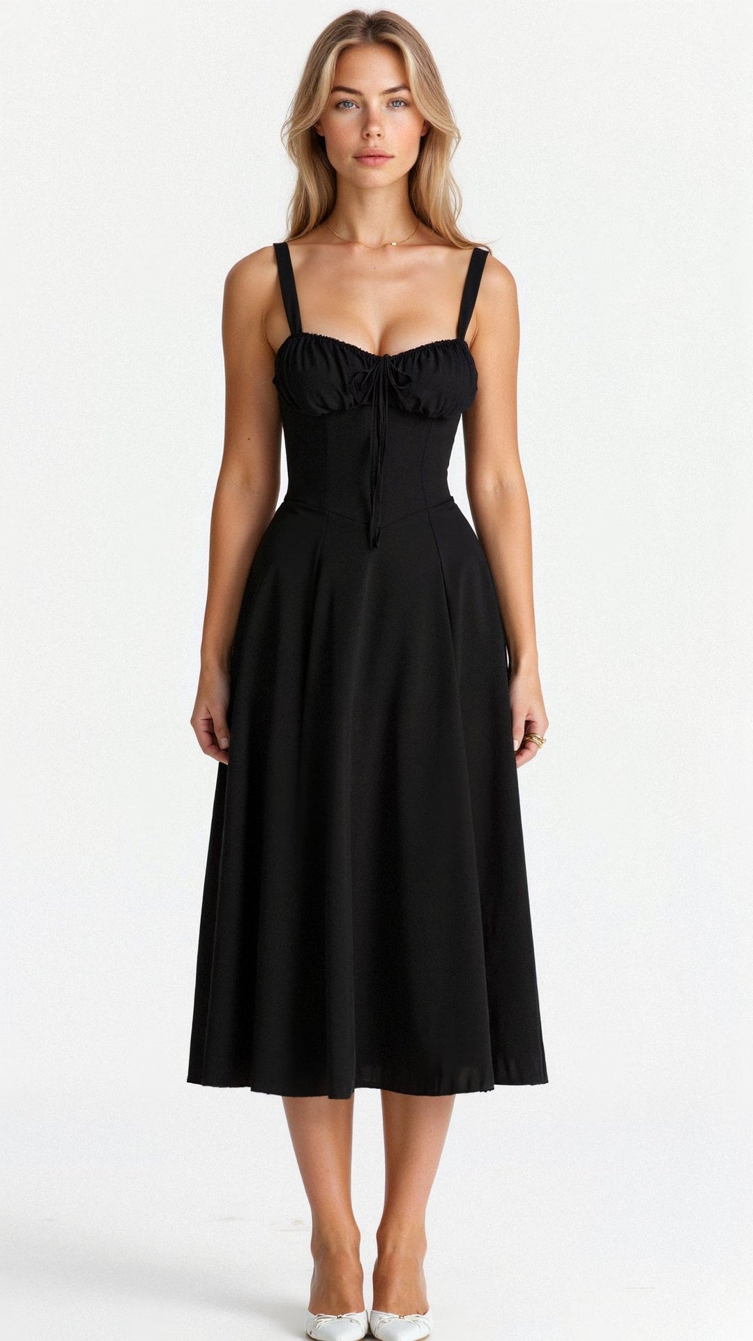 Kiana Corset Midi Zomerjurk Dames van Zacht Materiaal met Corset Top en Midi Lengte - ZovaFashion - Midi Jurk