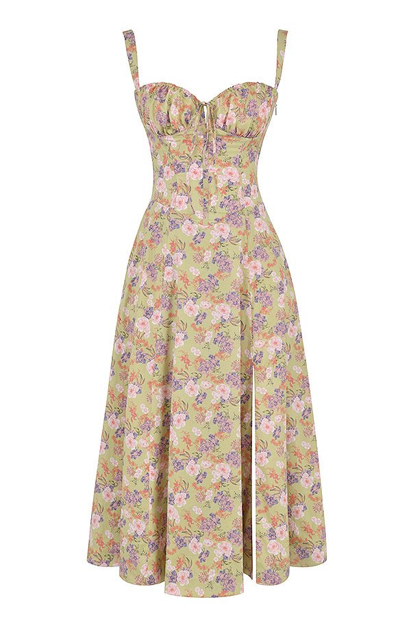 Kiana Corset Midi Zomerjurk Dames van Zacht Materiaal met Corset Top en Midi Lengte - ZovaFashion - Midi Jurk