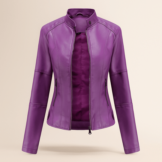 Dames Slim Fit Jacket – Mao Kraag – Rits – Heuplengte