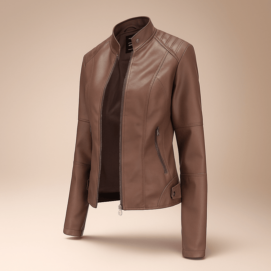 Dames Slim Fit Jacket – Mao Kraag – Rits – Heuplengte