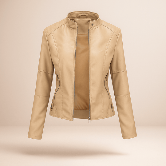 Dames Slim Fit Jacket – Mao Kraag – Rits – Heuplengte