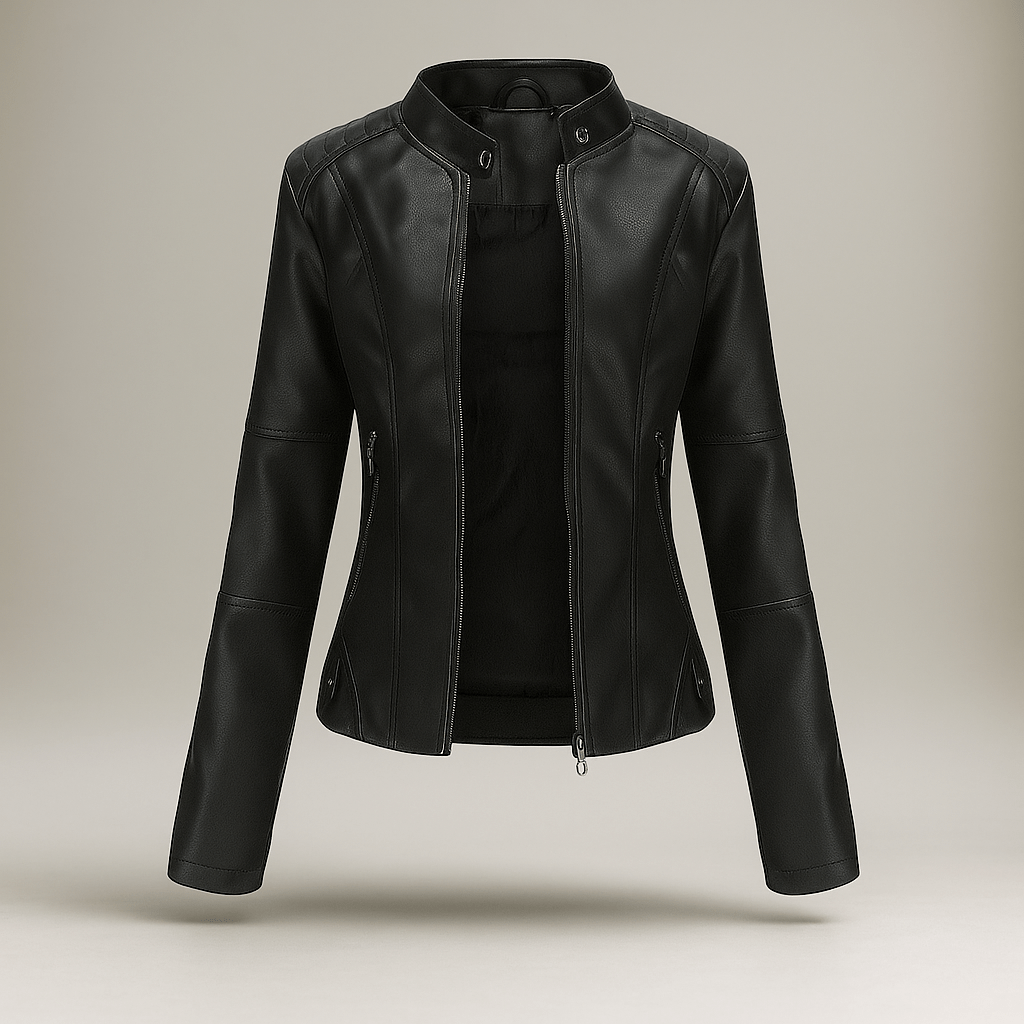 Dames Slim Fit Jacket – Mao Kraag – Rits – Heuplengte