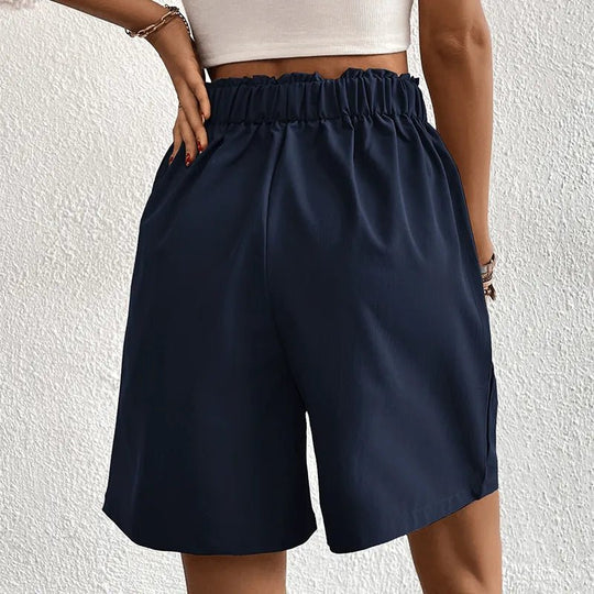 Korte Broek Dames van Lichtgewicht Stof met Hoge Taille en Plooiend Design - Zova - Fashion - Korte Broek Dames