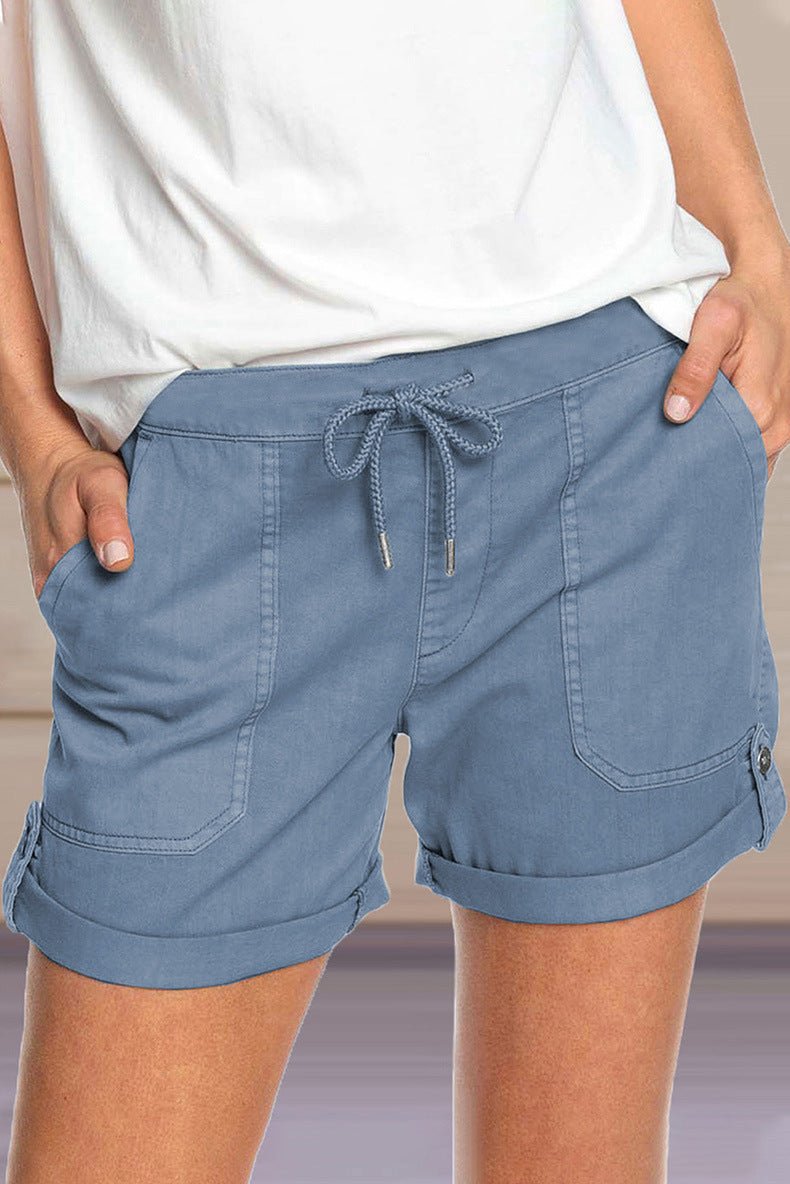 Korte Broek Dames van Polyester met Verstelbare Taille en Relaxed Fit - Zova - Fashion - Korte Broek Dames
