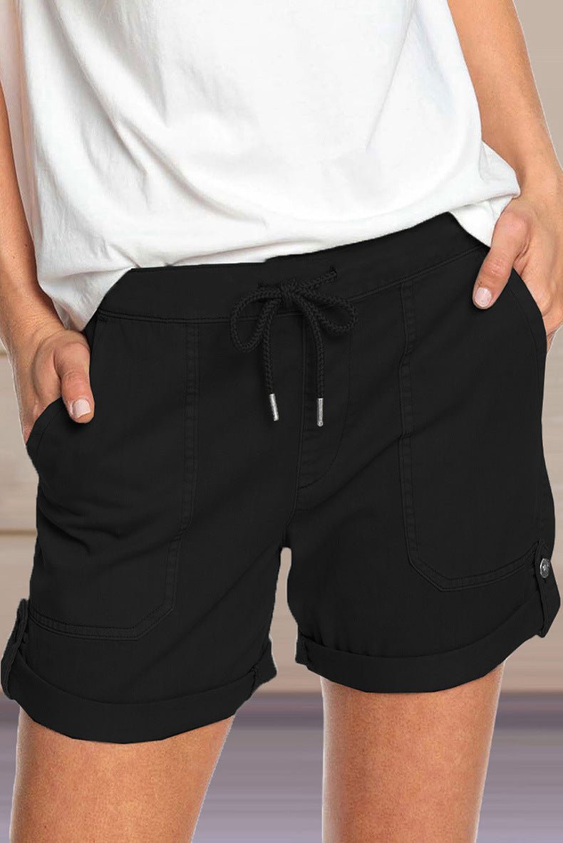 Korte Broek Dames van Polyester met Verstelbare Taille en Relaxed Fit - Zova - Fashion - Korte Broek Dames