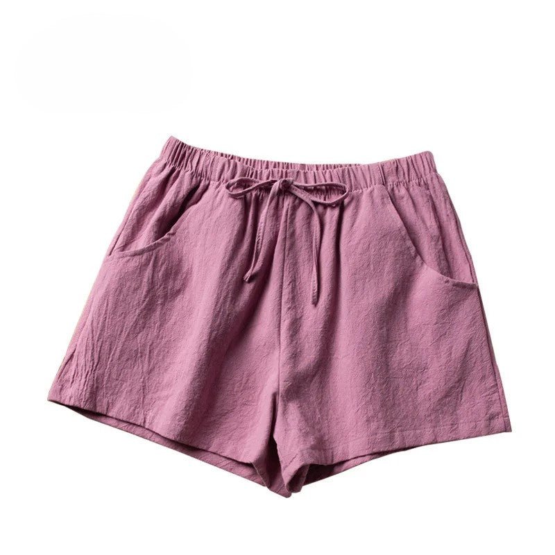 Korte Linnen Broek Dames met Hoge Taille en Flexibele Pasvorm - Zova - Fashion