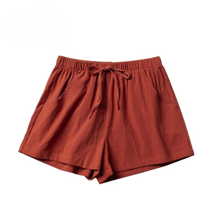 Korte Linnen Broek Dames met Hoge Taille en Flexibele Pasvorm - Zova - Fashion