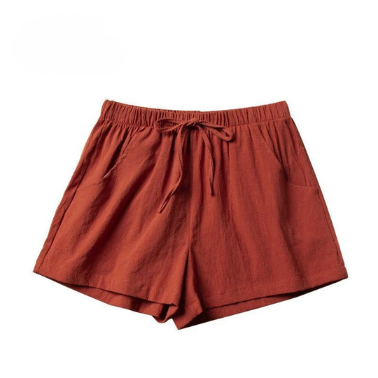 Korte Linnen Broek Dames met Hoge Taille en Flexibele Pasvorm - Zova - Fashion