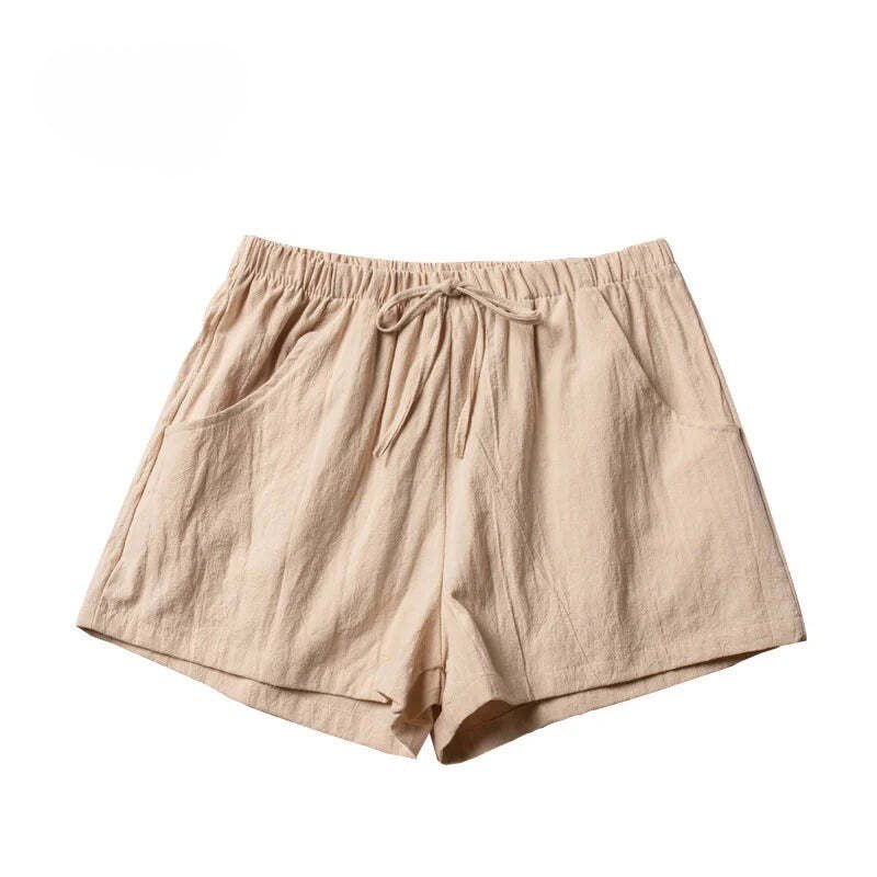 Korte Linnen Broek Dames met Hoge Taille en Flexibele Pasvorm - Zova - Fashion