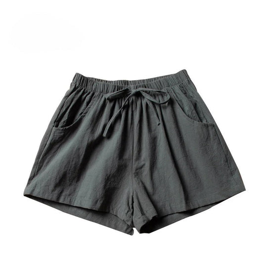 Korte Linnen Broek Dames met Hoge Taille en Flexibele Pasvorm - Zova - Fashion