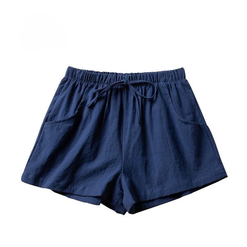 Korte Linnen Broek Dames met Hoge Taille en Flexibele Pasvorm - Zova - Fashion