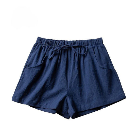 Korte Linnen Broek Dames met Hoge Taille en Flexibele Pasvorm - Zova - Fashion