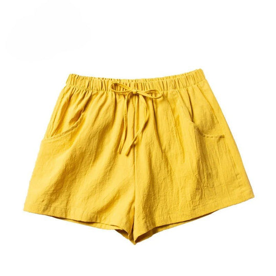 Korte Linnen Broek Dames met Hoge Taille en Flexibele Pasvorm - Zova - Fashion