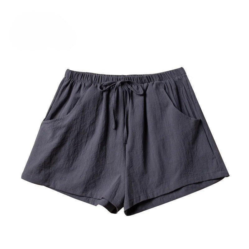 Korte Linnen Broek Dames met Hoge Taille en Flexibele Pasvorm - Zova - Fashion