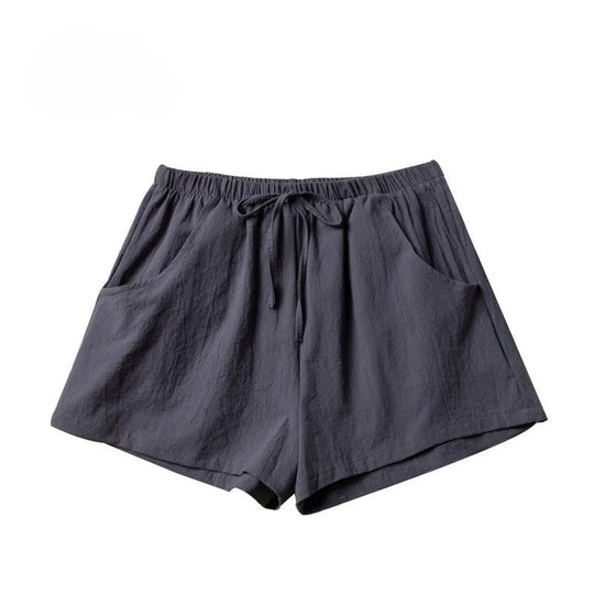 Korte Linnen Broek Dames met Hoge Taille en Flexibele Pasvorm - Zova - Fashion