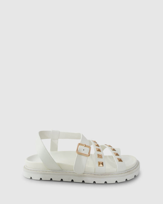 Leren Chunky Sandalen Dames met Verstelbare Bandjes en Pyramid Studs - Zova - Fashion - Sandalen Dames