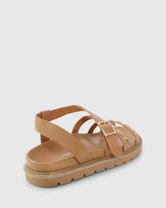 Leren Chunky Sandalen Dames met Verstelbare Bandjes en Studs - Zova - Fashion - Sandalen Dames