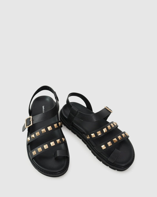Leren Chunky Sandalen Dames met Verstelbare Bandjes en Studs - Zova - Fashion - Sandalen Dames