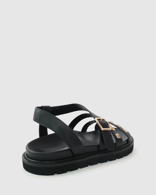 Leren Chunky Sandalen Dames met Verstelbare Bandjes en Studs - Zova - Fashion - Sandalen Dames