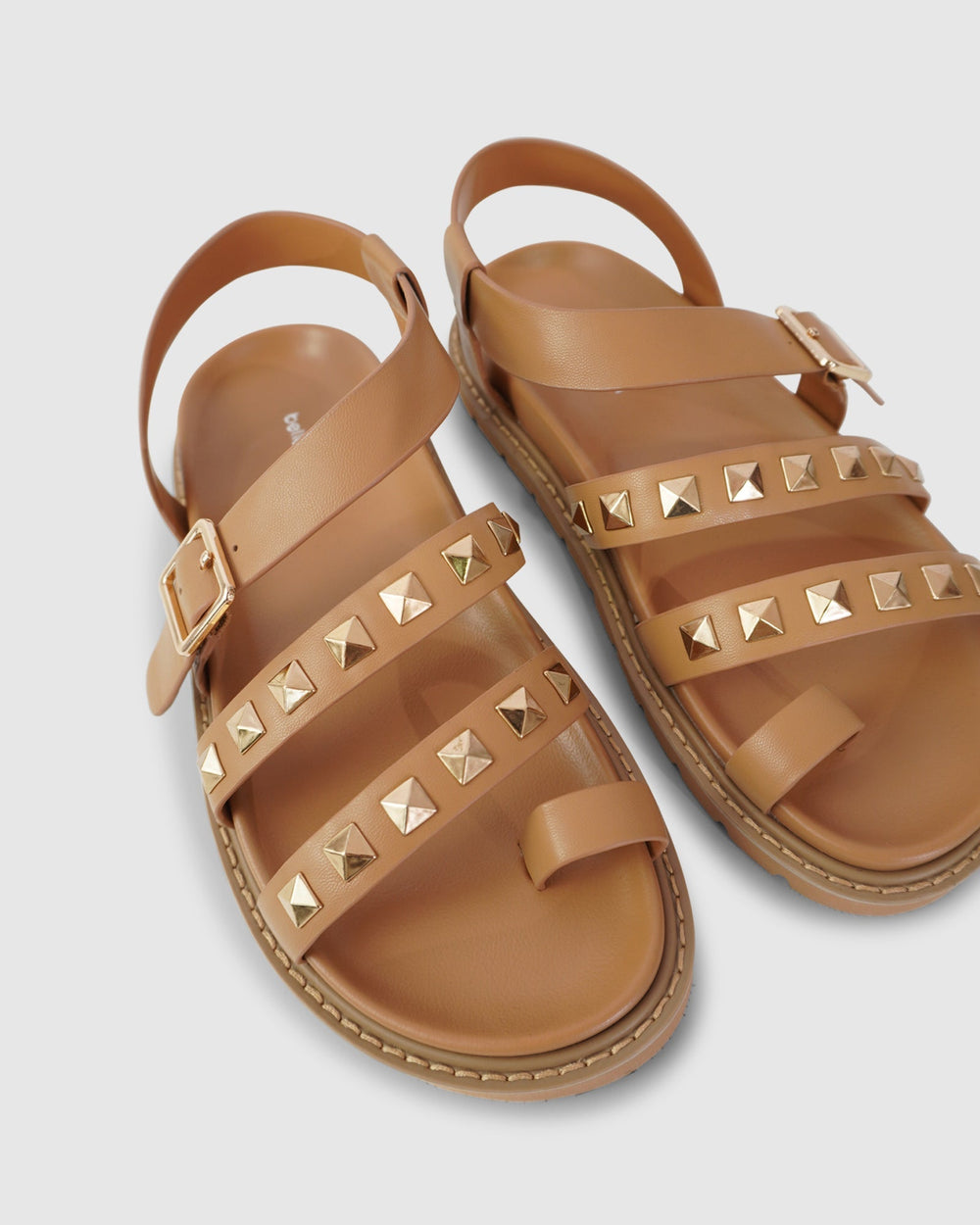 Leren Chunky Sandalen Dames met Verstelbare Bandjes en Studs - Zova - Fashion - Sandalen Dames