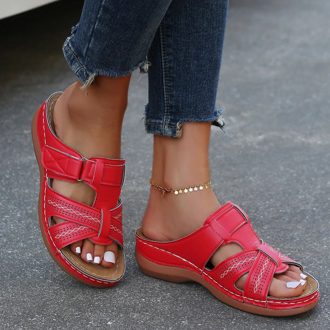 Leren Orthopedische Sandalen Dames met Non - slip Zool - ZovaFashion - Sandalen Dames