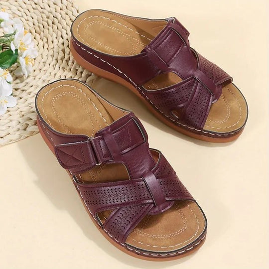 Leren Orthopedische Sandalen Dames met Non - slip Zool - ZovaFashion - Sandalen Dames