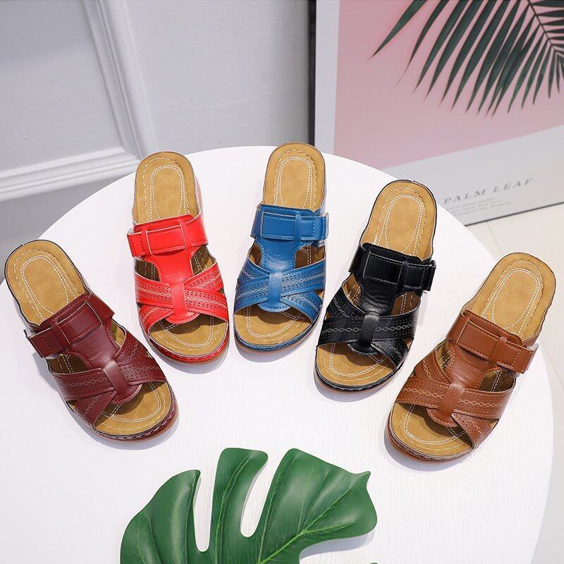 Leren Orthopedische Sandalen Dames met Non - slip Zool - ZovaFashion - Sandalen Dames