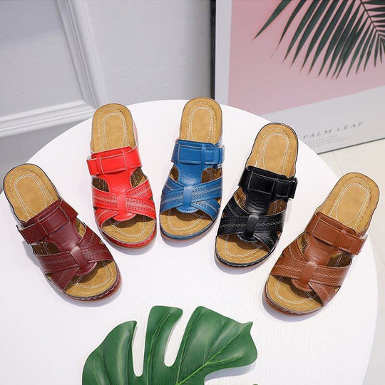 Leren Orthopedische Sandalen Dames met Non - slip Zool - ZovaFashion - Sandalen Dames