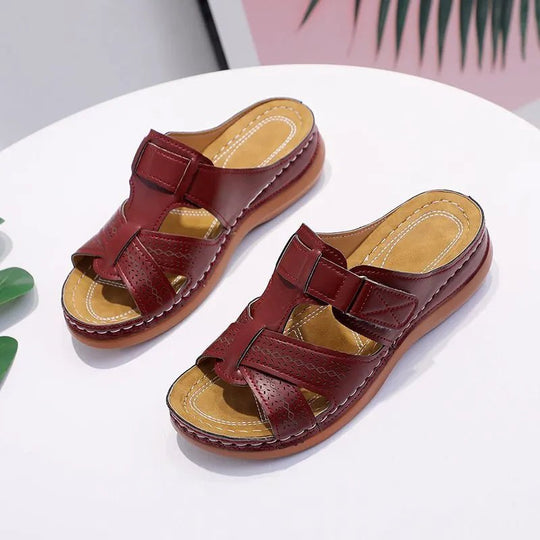 Leren Orthopedische Sandalen Dames met Non - slip Zool - ZovaFashion - Sandalen Dames