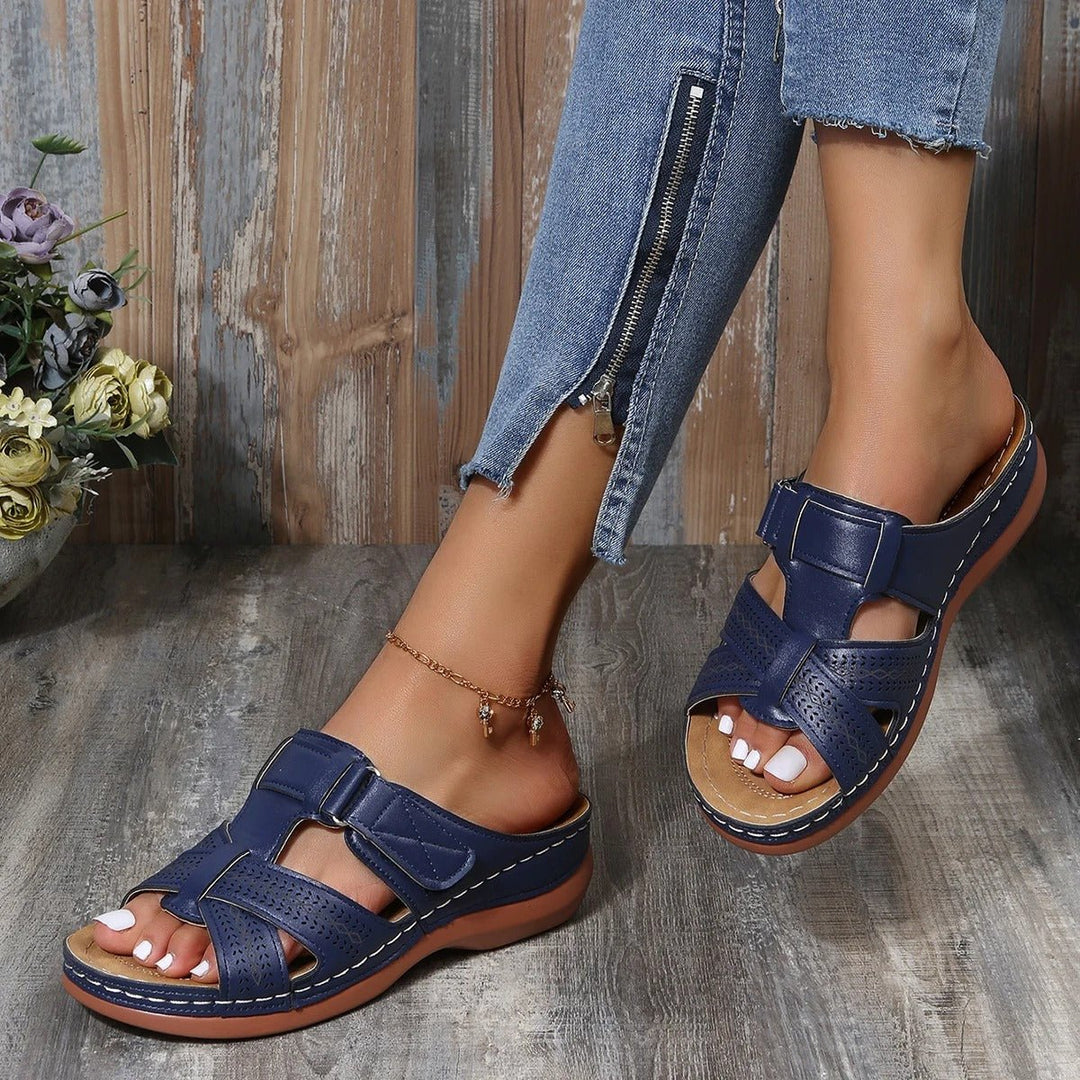 Leren Orthopedische Sandalen Dames met Non - slip Zool - ZovaFashion - Sandalen Dames
