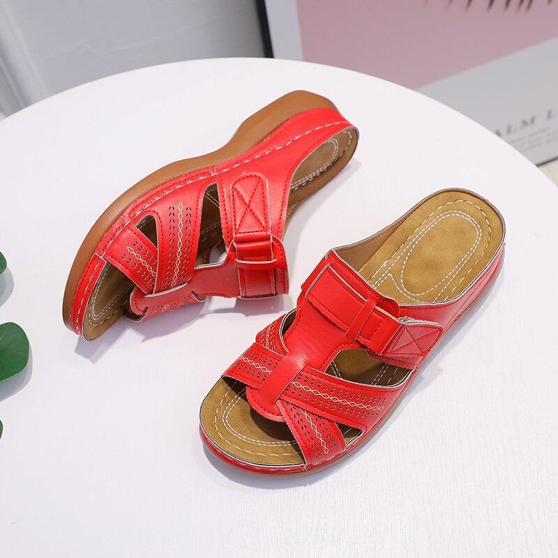 Leren Orthopedische Sandalen Dames met Non - slip Zool - ZovaFashion - Sandalen Dames