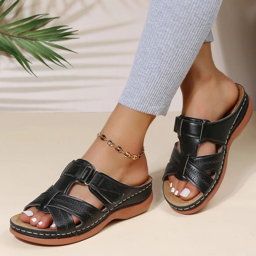 Leren Orthopedische Sandalen Dames met Non - slip Zool - ZovaFashion - Sandalen Dames