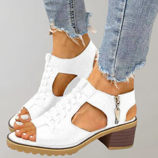 Leren Sandalen Dames met Orthopedische Hakken en Verstelbare Bandjes - Zova - Fashion - Sandalen Dames