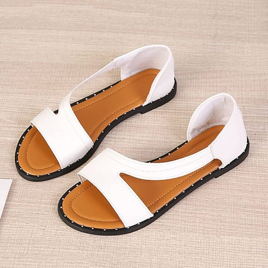Leren Sandalen Dames met Shock - absorberende Zool en Slip - on Design - ZovaFashion - Sandalen Dames