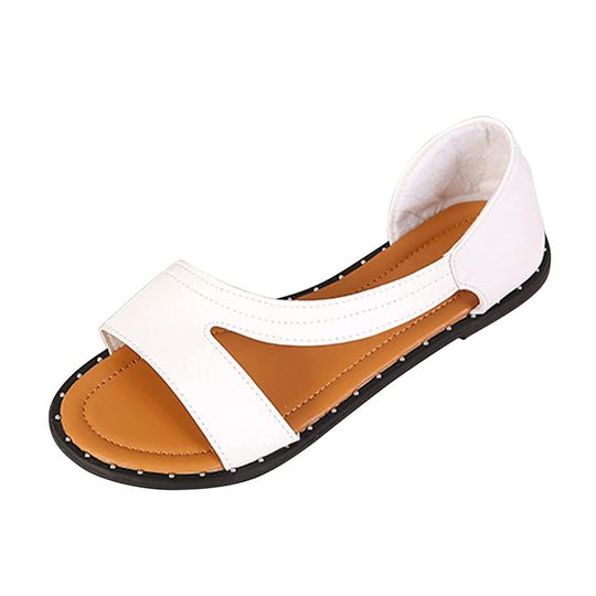 Leren Sandalen Dames met Shock - absorberende Zool en Slip - on Design - ZovaFashion - Sandalen Dames