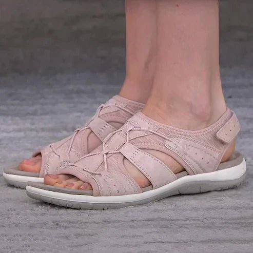 Leren Sandalen Dames met Verstelbare Bandjes en Open - Teen Design - ZovaFashion - Sandalen Dames