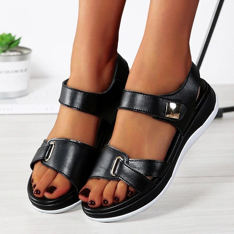 Leren Sandalen Dames met Verstelbare Bandjes en Orthopedische Ondersteuning - Zova - Fashion