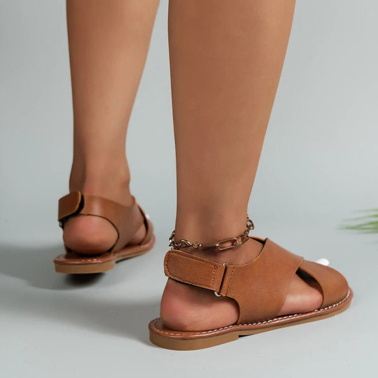 Leren Sandalen Dames met Verstelbare Gesp en Premium Kwaliteit - ZovaFashion - Sandalen Dames