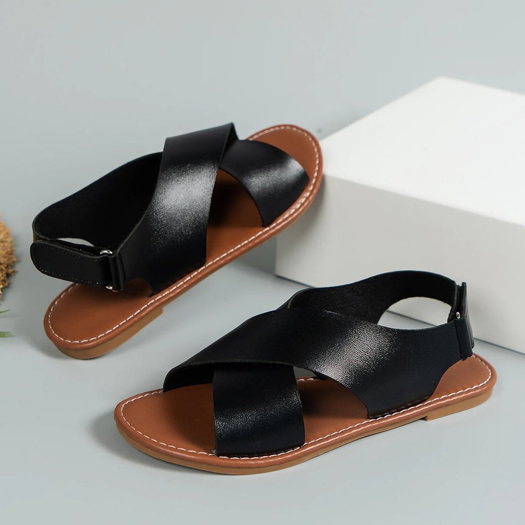 Leren Sandalen Dames met Verstelbare Gesp en Premium Kwaliteit - ZovaFashion - Sandalen Dames